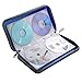 Siveit CD Case Holder, 80 Capacity CD/DVD Case Holders Wallet Hard Plastic CD DVD Disc Cases Storage Binder for Car Home Office Travel (Blue)