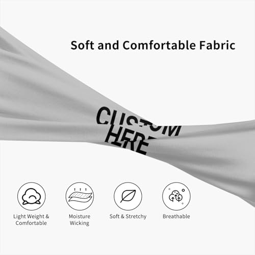 Image of Custom Sports Headband Custom Sweatband Bandana Add Your Image Logo Text Number. Bulk Custom Men Or Women Moisture Wicking Ventilate Elastic ﻿Headband