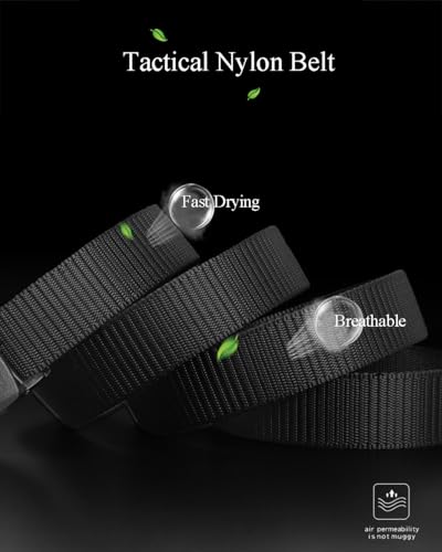 Image of Gelante Tactical Nylon Belts for Men, Work Belt Adjustable Slide Plastic Buckle Web Canvas Belt for Outdoor, Airport friendly