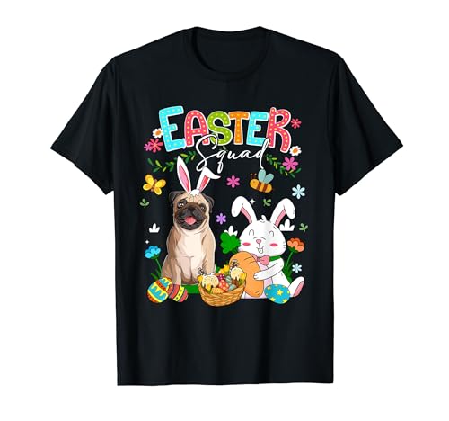 Osterhase Mops Jagd Eier Korb Hund Liebhaber Kinder T-Shirt