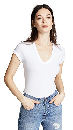 Enza Costa womens Island Cotton Cap Sleeve U-neck T-shirt T Shirt, White, Large US