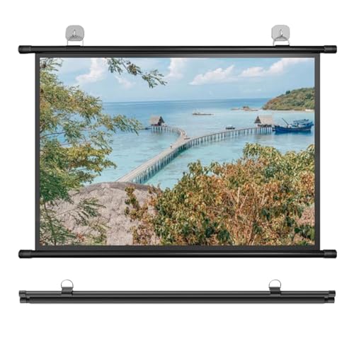 Pantalla De Proyector Enrollable Manual, Pantalla De Proyector Portátil De 60 Pulgadas 72 Pulgadas, 16:9/4:3 Pantalla De Proyección, para Cine En Casa, Películas De Interior/Exterior(16:9,60in)