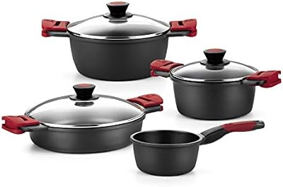 BRA Premiere Batería 7 Piezas Aluminio Fundido Antiadherente, apta para todo tipo de Cocinas e Inducción