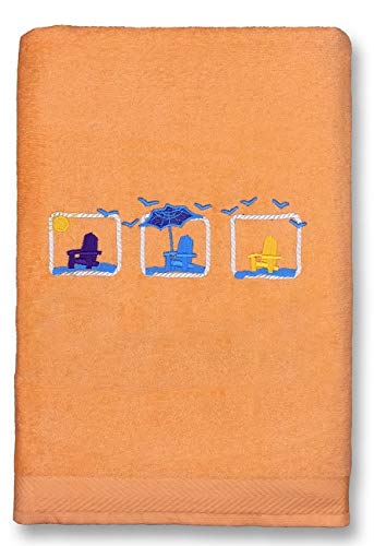 Kaufman - Embroidered Velour Beach And Pool Towel 6-Pack 30In X 60In 100% Cotton #TOP1