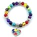 Zhang shine Love Heart Puzzle Piece Autism Autistic Bracelet Set 7 Chakra Beads Elastic Jewelry Bracelet for Women Men Gift