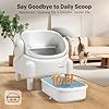 Paruuntys Self Cleaning Litter Box,Open Top Automatic Litter Box with App Control for Multiple Cats, Safety Sensors Protection, Odor Control Includes 2 roll Liners,Large Waste Bin, Cream White #5