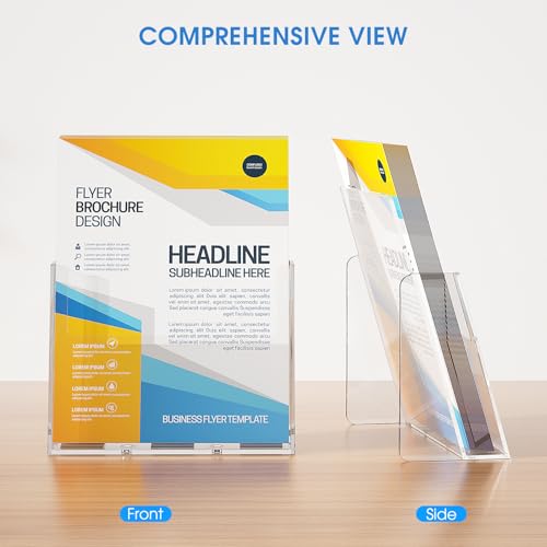 image for KTRIO Acrylic Brochure Holder 8.5 x 11, Clear Brochure Display Stand f