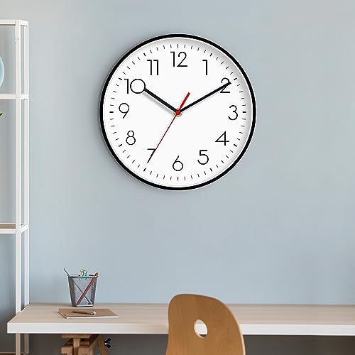 Rohioue Wall Clock,10 Inch Modern Wall Clock Non Ticking Quartz Wall Clocks Battery Operated,Decorative for Living Room,Bedroom,Kitchen,Classroom,School