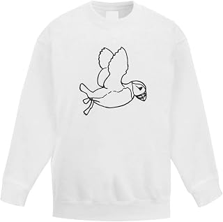 Azeeda 'Flying Puffin' Kid's Sweatshirt/Jumper (12-13 Years) (KW00019355)