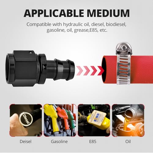 EVIL ENERGY 3/8" High Pressure Fuel Line Hose 5FT 500PSI E85 for Fuel Systems Engines NBR Rubber EN854-1TE Red by EVIL ENERGY - Image 5