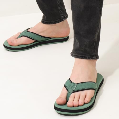 Image of NoStrain Men's Canvas Slippers, Flip Flops & Chappal - Angular Fit