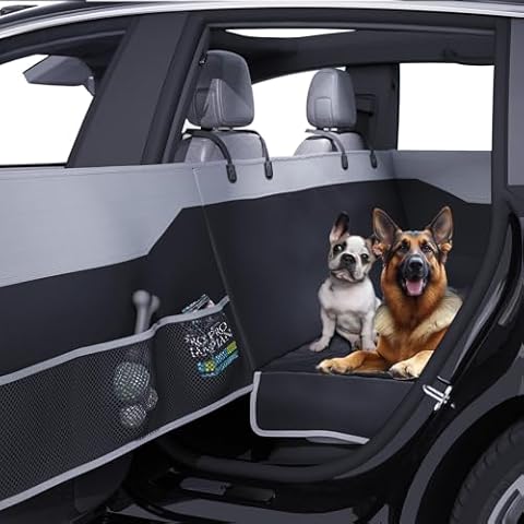 NOBLE DUCK Dog Car Seat Cover for Back Seat, Waterproof Scratch Proof Nonslip Car Seat Protector, Dog Back Seat Cover for Car, Truck and SUV-Medium Size Cover