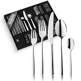 WMF Boston Besteck Set 12 Personen, Essbesteck 60 teilig, Monobloc-Messer, Cromargan Edelstahl poliert, glänzend, spülmaschinenfest