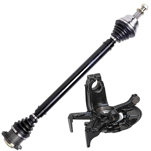 Image of Detroit Axle - Front Right Steering Knuckle and Wheel Hub Bearing CV Axle Assembly Replacement for Jetta Volkswagen Beetle Golf
