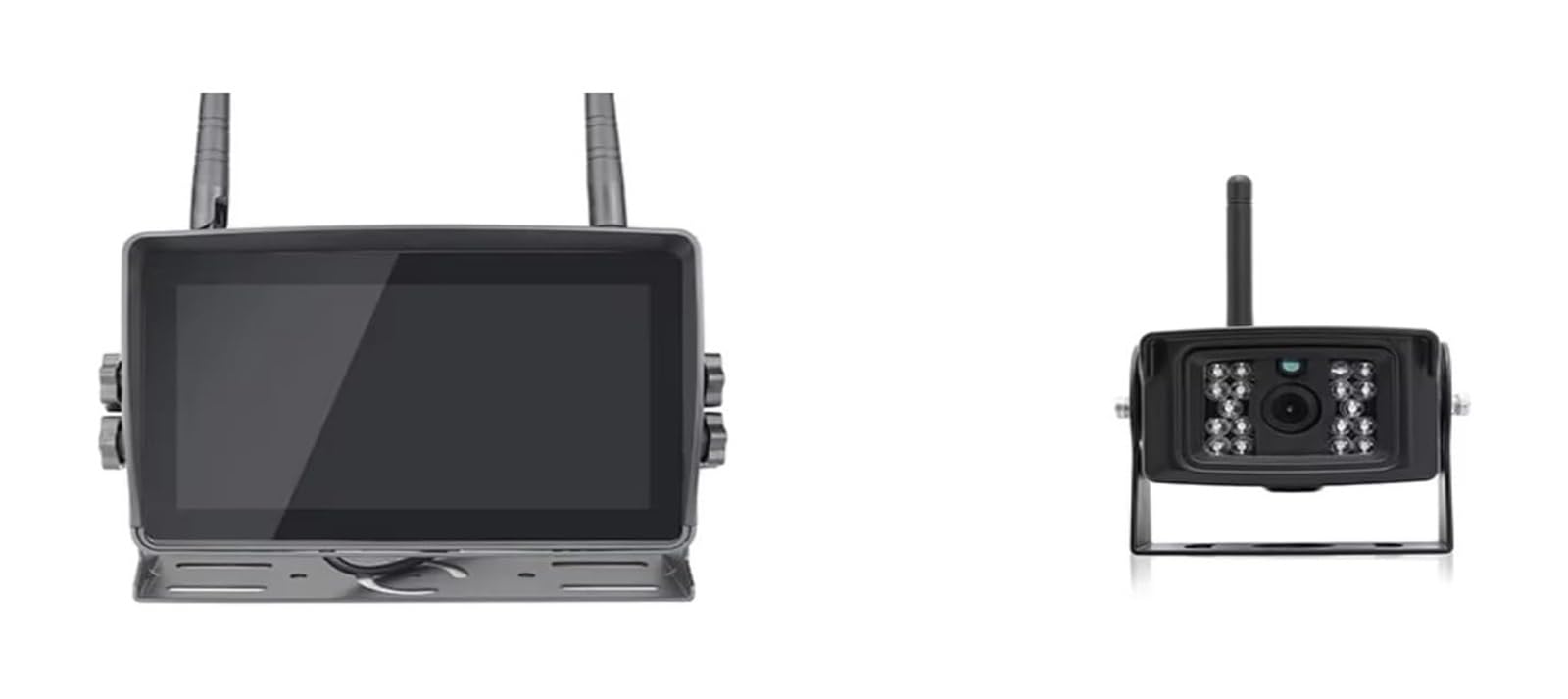 Cámara Visión Nocturna Infrarroja DVR Pantalla Táctil Inalámbrica Digital AHD 7'' 4 Canales Monitor WiFi para Camión Remolque Autobús Cámara de Respaldo(Side and Rear Camera,128G)