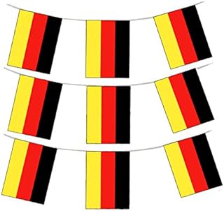 GrassVillage MEGA VALUE 24 Flags Quality Germany flag Bunting 10m/30 FEET Party Decoration German Bunting Banner for World Cup 2018 Day or Party Decoration or Octoberfest