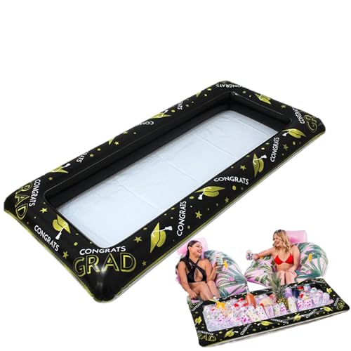 Refriger de Piscina, Barra de Piscina Inflable, Barras de Servicio inflables, Soporte de enfriamiento Plegable portátil para Bebidas Ensalada de Comida para Fiestas de Hielo Picnic al Aire Libre