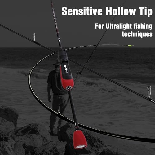 Canne à pêche spinning UL carbone Fuji pour session rivière et mer