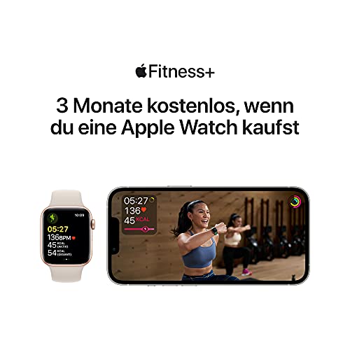 AppleWatchSE (1. Generation) (GPS+ Cellular, 40mm) Smartwatch - Aluminiumgehäuse Silber, Sportarmband Abyssblau - Regular. Fitness-und Aktivitätstracker, Herzfrequenzmesser, Wasserschutz