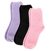 Psyqtsuary 3 Paar Kuschelsocken Damen Furry Warme Socken Damen Fluffy Mehrfarbig Thermosocken Hohe Elastizität Weihnachtssocken Schlafsocken Dicke Socken für Weihnachten Winter
