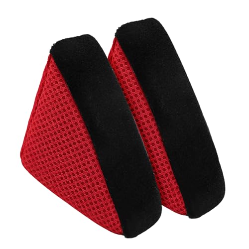 Tires Applicators Pads for Car, 2 PCS Tire Shine Applicator Sponges Microfiber Tire Brightener Applicator Pad Durable and Reusable Tires Dressing Applicators Pad for Detailing Cleaning,Triangular, Red