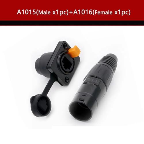 Conectores Ethernet RJ45 estancos con adaptador de panel IP65 y enchufes macho hembra 2