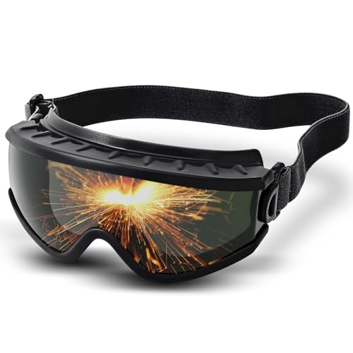 Image of Relaxweex Welding Goggles Welding Safety Glasses Shade 5 IR Lens Cutting Torch Goggles Brazing Glasses for Men Eye Protection(Black)