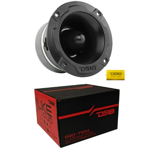 KIT Set pour DS18 Pro-TWX4: 1 Tweeter Super Bullet de 11,5 cm, 280 W RMS, 560 W Max, 4 ohms, 108 DB SPL, pour Voiture, 1 pièce + condensateur d'installation.