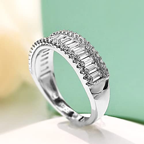 Diamant en carbone pour femmes anneaux de mariage scintillants 925