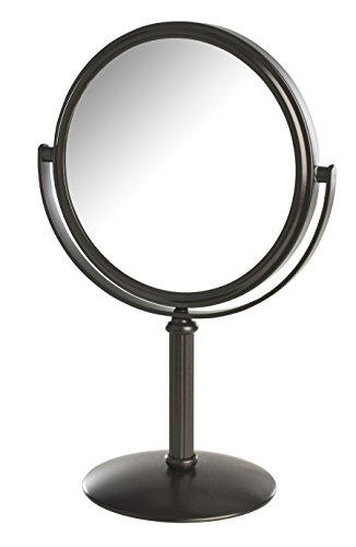 Model's Choice Two-Sided Tabletop Makeup Mirror - Makeup Mirror With 5X Magnification & Swivel Design - Portable 5.5-Inch Diameter Mirror In Bronze Finish - Model Mc105Bz #TOP19