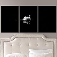 3 Piece Framed Canvas Wall Art Black and White Birds Canvas Prints Home Artwork Decoration for Living Room,Bedroom - 16