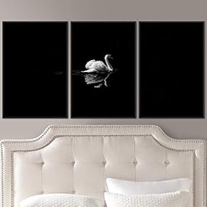 signwin 3 Piece Framed Canvas Wall Art Black...