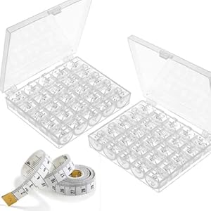 Qfun 50 Stück Nähmaschinenspulen Set mit Box