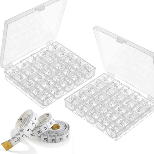 Qfun 50 Stück Nähmaschinenspulen Set mit Box