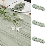 Le courant 3 Pieces 10Ft Cheesecloth Table Runner, Rustic Boho Gauze Cheese Cloth Runner Table Runner for...