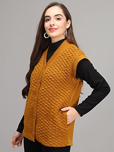 Image of eKools Women's Winterwear Woolen Sleeveless Sweaters (with Side Pockets)