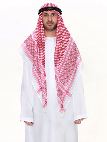 JPXH Arab Tactical Desert Headwear Muslim Palestinian Scarf Men's Halloween Costume Accessories