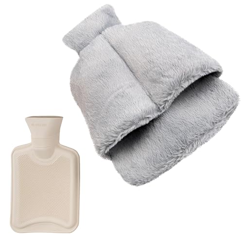 Crystals Hot Water Bottle, Foot Warmer with Cover, Soft Breathable Fabric, Winter Warmth for Men & Women, 2L Plush Heated Slippers, Feet Warmer for Cold Feet (Hot Water Bottle Slippers)