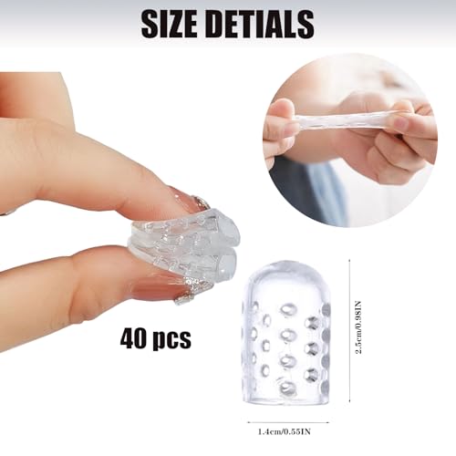 Image of Silicone Anti-Friction Toe Protector, 40 Pcs Gel Toe Protectors with Breathable Hole, Soft Clear Toe Covers for Pain Relief, Silicone Toe Protectors Caps Guards for Corns