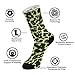 KLL Yellow Black Leopard Print Fashion thick crew socks running breathable wicking crew socks men (2-Pair)