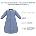 amo nenes Baby Sleep Sack, TOG 2.5 Winter Wearable Blanket, Removable Long Sleeves Baby Sleeping Bag for Infants and Toddlers, Super Soft Warm Comfortable Sleeping Sack, Blue White Stripes, 6-18M