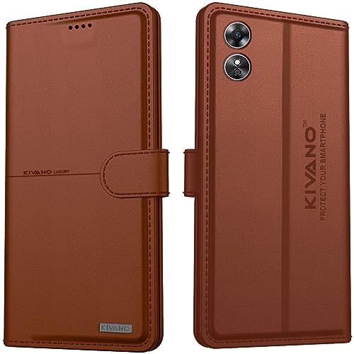 Image of KIVANO Compatible with Oppo A17 Flip Cover | Leather Finish | Inside Pockets & Inbuilt Stand | Shockproof Wallet Style Magnetic Closure Back Cover Case