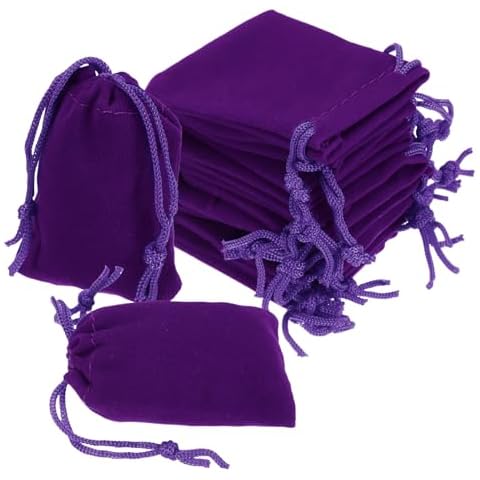 Sourcing Map 20 Velvet Drawstring Bags Cover
