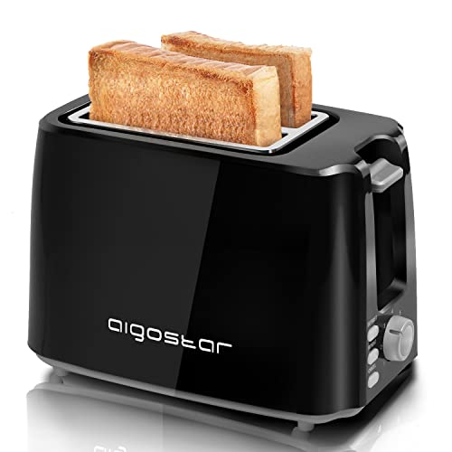 Aigostar 2-Slice Toaster, 750W, 7 Variable Browning Settings, Defrost, Reheat and Cancel Functions, Auto Shut-Off, Black, BPA Free - Warrior 30KHK.