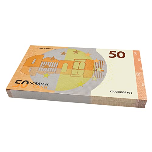 Scratch Cash 100 x € 50 Euro Money to Play (Größe reduziert auf 75% im Vergleich zu echten)