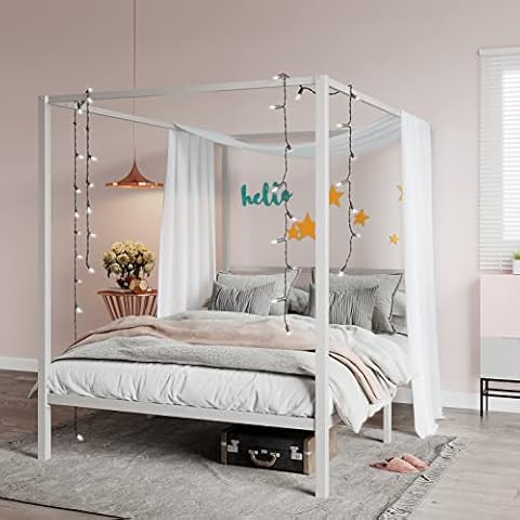 SHA CERLIN Metal Canopy Bed Frame Cover