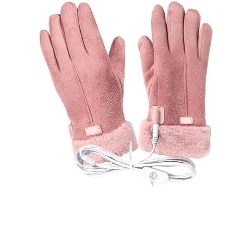 USB Heated Gloves for Women Men, 3 Heating Levels Touchscreen Waterproof Electric Warmer Gloves, Winter Thermal Leather Heated for Outdoor Fishing Skiing Cycling Biking Driving