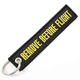 Rotary13B1 Remove Before Flight Keychain - Black/Yellow