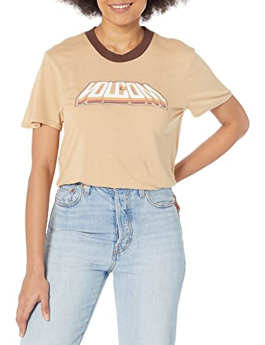 Volcom Womens Tern N Bern Short Sleeve Boyfriend Tee T Shirt, Hazelnut, Small Us #TOP4