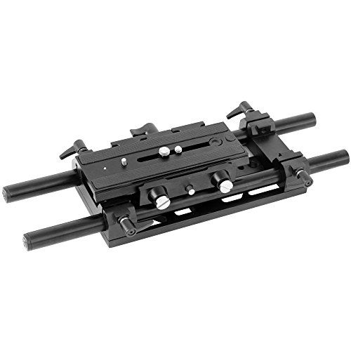 PROAIM 15mm Universal Rail Rod Support System with Quick Release Video Camera Base Plate and Tripod Mount for Follow Focus & Matte Box Rig System (RS-1-00)
